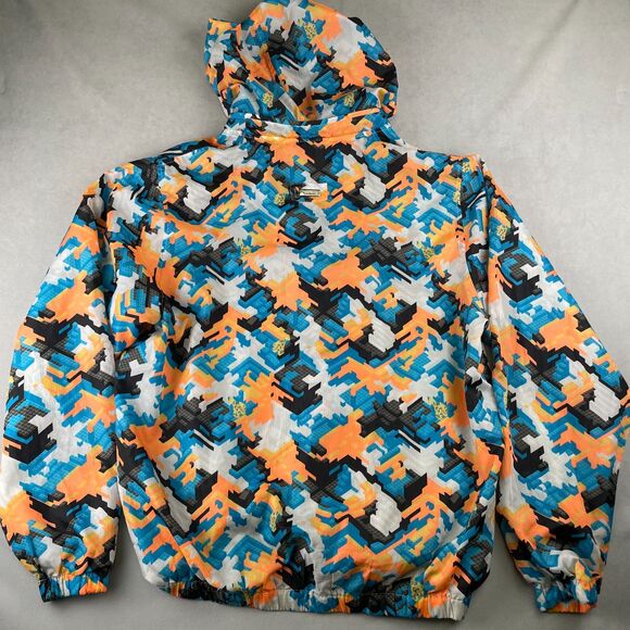 LRG Jacket Mens XL You's A Toy Hooded Windbreaker Multicolor Ripstop Full Zip - Picture 3 of 13